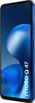 Moto rola Moto G47 blau Vorderseite rechte Seite