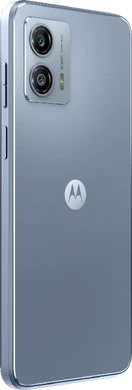 Moto rola Moto G53 5G arctic zilver achterkant rechterzijkant