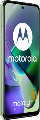 Moto rola Moto G54 5G groen voorkant linkerzijkant