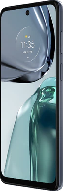 Moto rola Moto G62 5G harmaa etupuolella oikea puoli