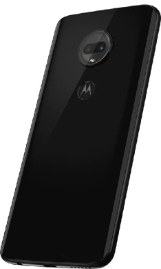 Moto rola Moto G7 zwart achterkant linkerzijkant schuin