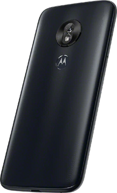 Moto rola Moto G7 Play blå tillbaka vänster sida snett