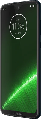 Moto rola Moto G7 Plus blauw voorkant rechterzijkant