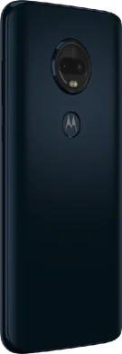 Moto rola Moto G7 Plus blauw achterkant rechterzijkant