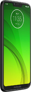 Moto rola Moto G7 Power negro tapa delantera lado izquierdo