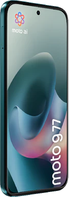 Moto rola Moto G77 blue front left side