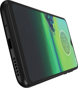 Moto rola Moto G8 Play grijs onderkant schuin