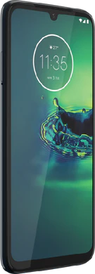 Moto rola Moto G8 Plus blau Vorderseite linke Seite