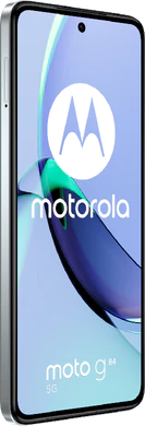 Moto rola Moto G84 5G blue front left side