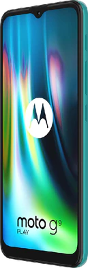 Moto rola Moto G9 Play groen voorkant rechterzijkant