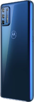 Moto rola Moto G9 Plus blauw achterkant linkerzijkant