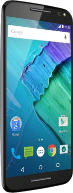 Motorola Moto X Style svart foran skrås skråstilt