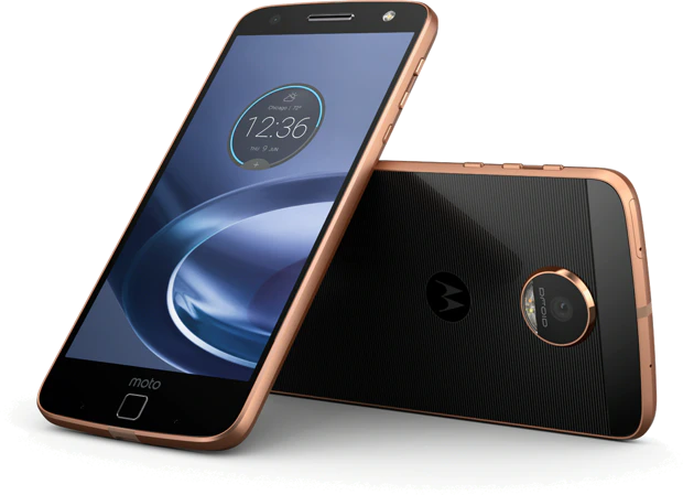 Moto rola Moto Z Force zwart rose goud overzicht