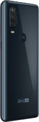 Motorola One Action blauw achterkant rechterzijkant