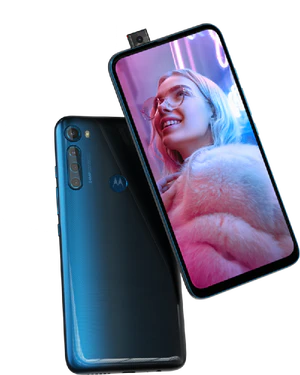 Motorola One fusion plus blauw overzicht