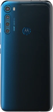 Motorola One fusion plus blauw achterkant