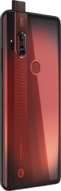 Motorola One Hyper red back right side opened