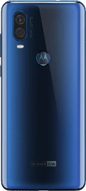 Motorola One Vision blauw achterkant