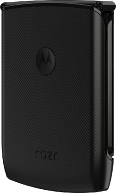 Motorola razr 2019 zwart achterkant linkerzijkant gesloten
