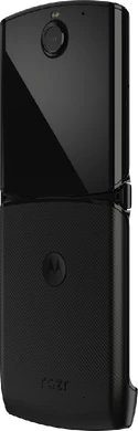 Motorola razr 2019 zwart achterkant linkerzijkant geopend