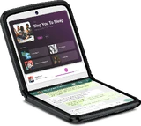 Motorola razr 2022 zwart voorkant linkerzijkant geopend