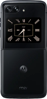 Motorola razr 2022 zwart achterkant geopend buitenkant