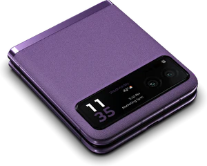 Motorola razr 40 violett Vorderseite linke Seite Unterseite geschlossen schräg