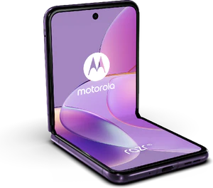 Motorola razr 40 violett Vorderseite linke Seite Unterseite geöffnet