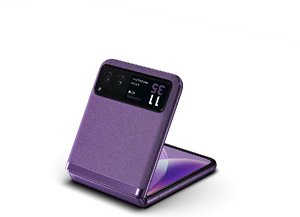 Motorola razr 40 violett Rückseite linke Seite geschlossen