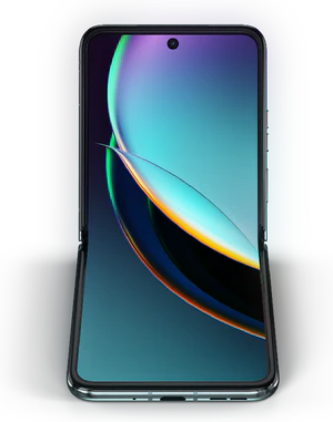 Motorola razr 40 ultra blå front bund half Åbnet