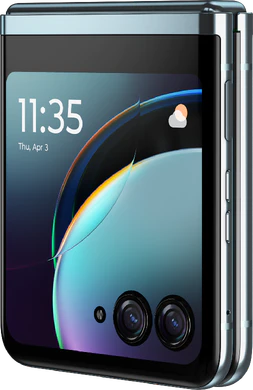 Motorola razr 40 ultra blå front højre side lukket