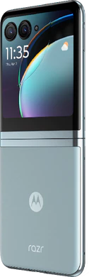 Motorola razr 40 ultra blå bagside venstre side Åbnet