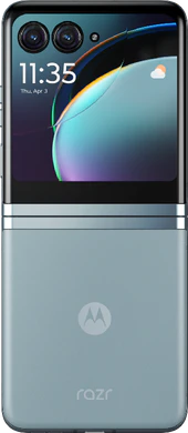 Motorola razr 40 ultra blå bagside Åbnet