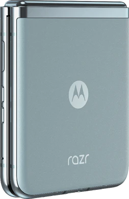 Motorola razr 40 ultra blå bagside højre side lukket