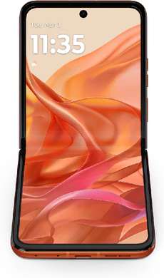 Motorola razr 50 oransje inn side n half Åpnet