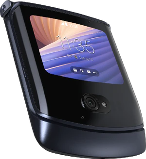 Motorola razr 5G zwart voorkant linkerzijkant onderkant gesloten