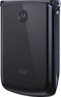 Motorola razr 5G zwart achterkant linkerzijkant gesloten