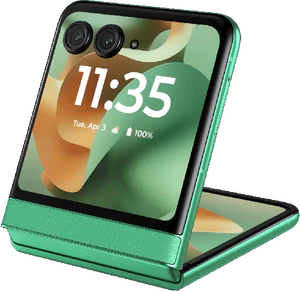 Motorola razr 60 verde fuori half aperto