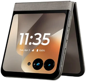Motorola razr 70 hematite grijs voorkant half gesloten