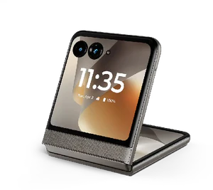 Motorola razr 70 hematite grey back left side half closed