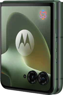 Motorola razr 70 plus grønn foran høyre side stengt
