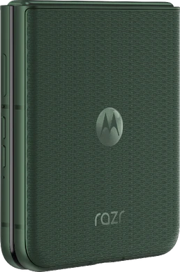 Motorola razr 70 plus grønn bakside høyre side stengt