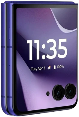 Motorola razr 70 ultra paars voorkant linkerzijkant gesloten