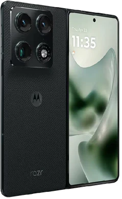 Motorola razr fold black ou side right side opened