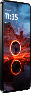 Motorola ThinkPhone 25 negro tapa delantera lado izquierdo