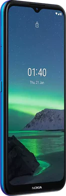 Nokia 1 4 sininen etupuolella vasen puoli