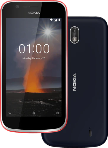 Nokia 1 rood blauw overzicht