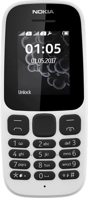 Nokia 105 2017 dualsim vit front