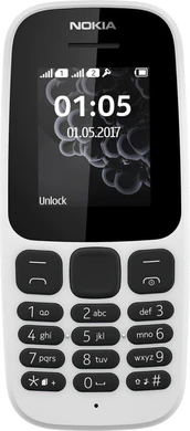 Nokia 105 2017 voorkant wit