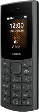 Nokia 105 4g 2023 grey front right side